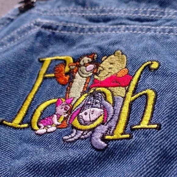 Vintage 90s WINNIE THE POOH Embroidered Disney Denim Overall JERRY LEIGH - Picture 11 of 12